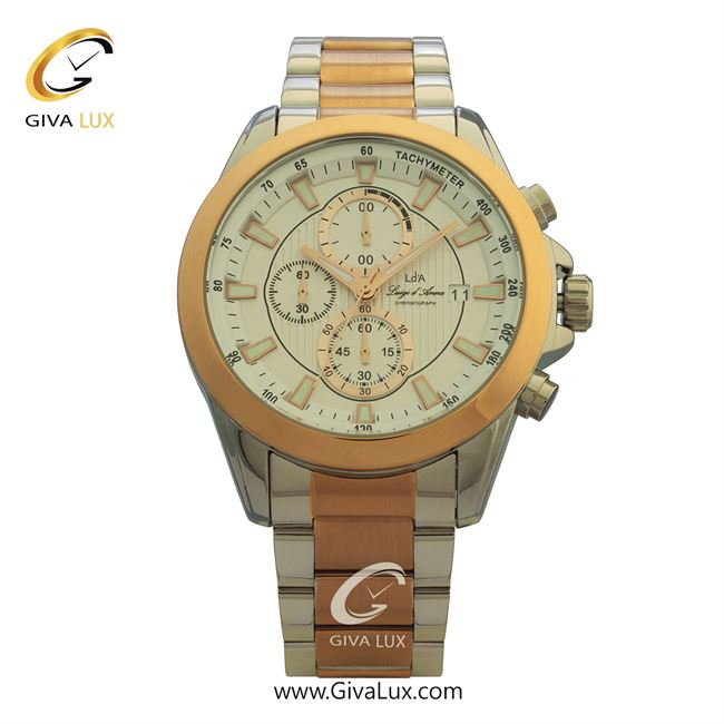 ساعت مچی اورجینال مردانه LdA سه موتوره کرنوگراف رزگلد-نقره ای | نقره ای-رزگلد| سفید| کد رفرنس 2432